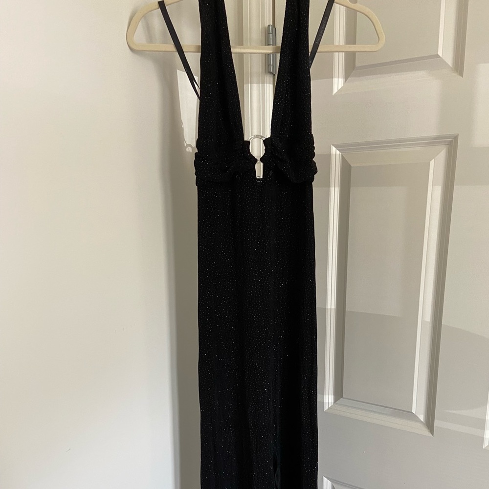 Morgan & Co Black Sparkle Long Dress